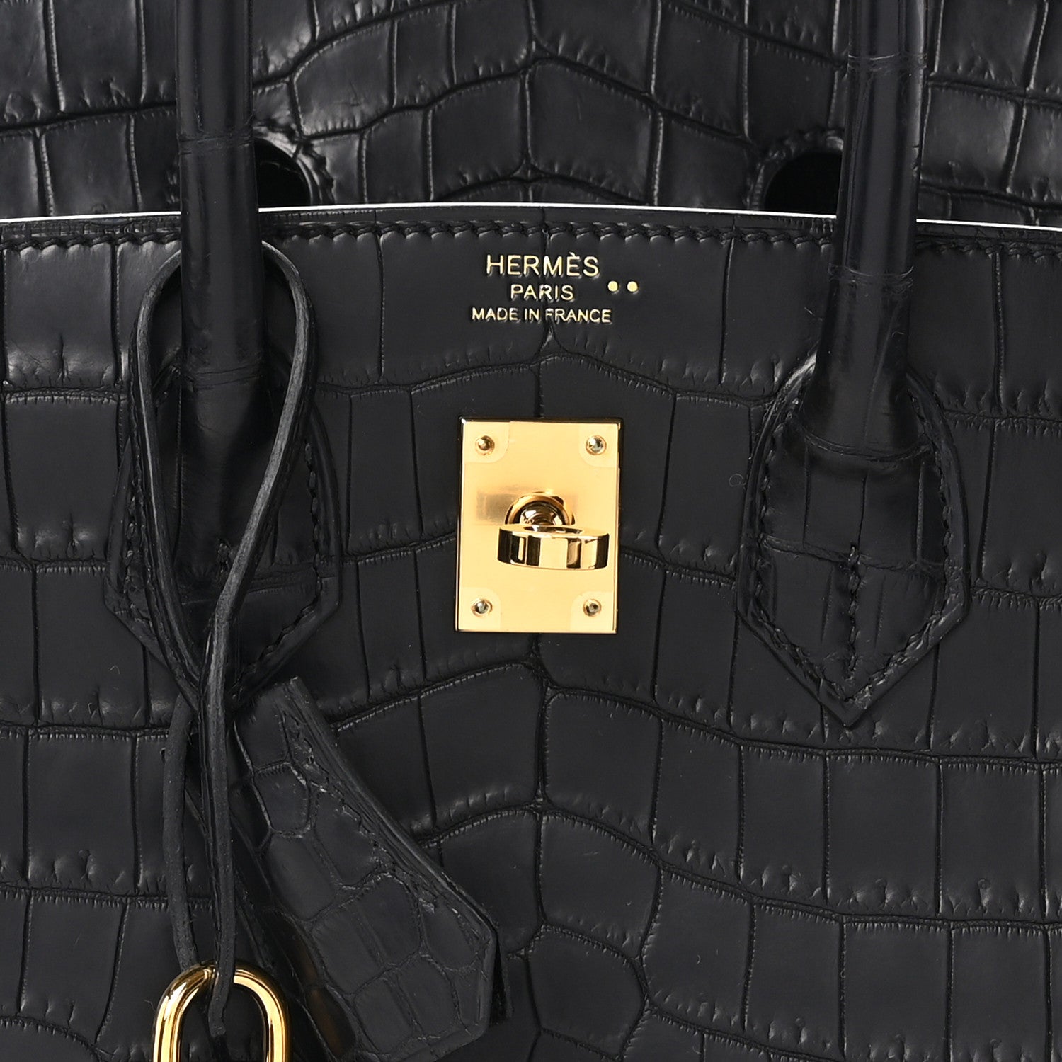Hermes Matte Niloticus Crocodile Birkin 25 Black 7 of 11