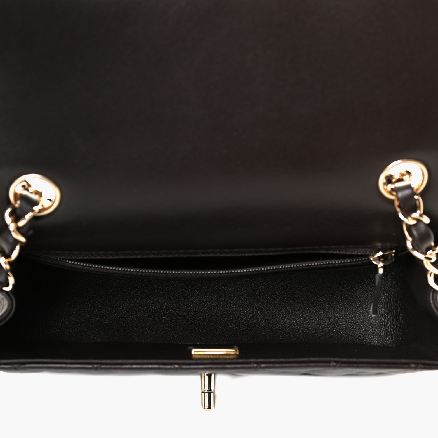 Chanel Lambskin Quilted Mini Rectangular Flap Dark Brown 4 of 6