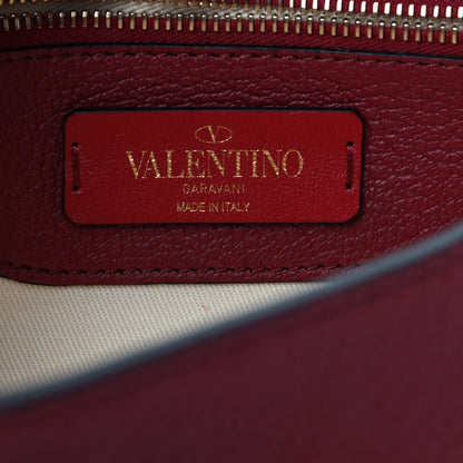 Valentino Garavani Pebbled Calfskin Rockstud Fringe Messenger Bag Rosso 8 of 9