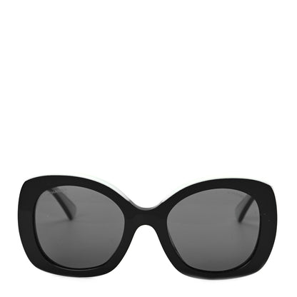 Chanel Acetate Sunglasses 71414 Black White 2 of 7