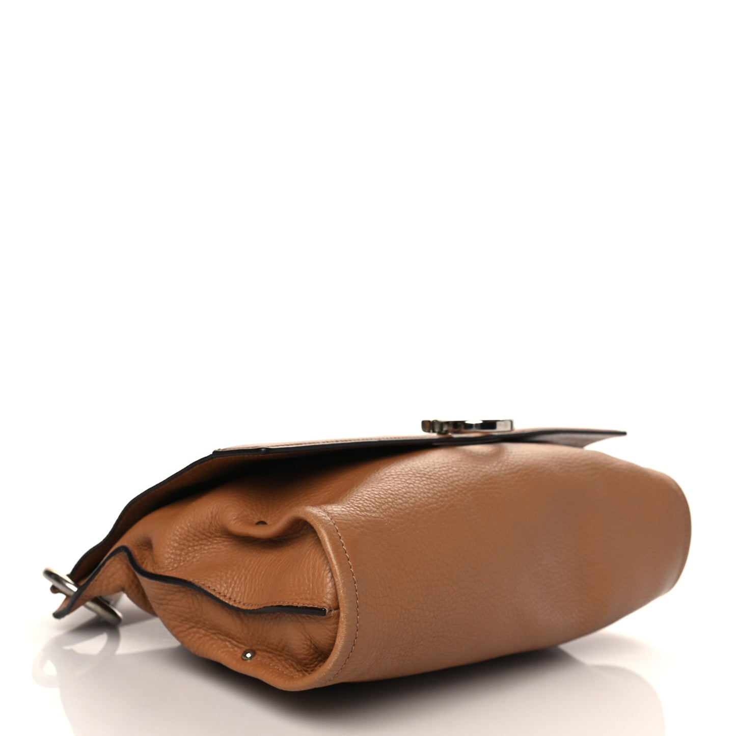 Calfskin Gancini Flap Shoulder Bag Brown