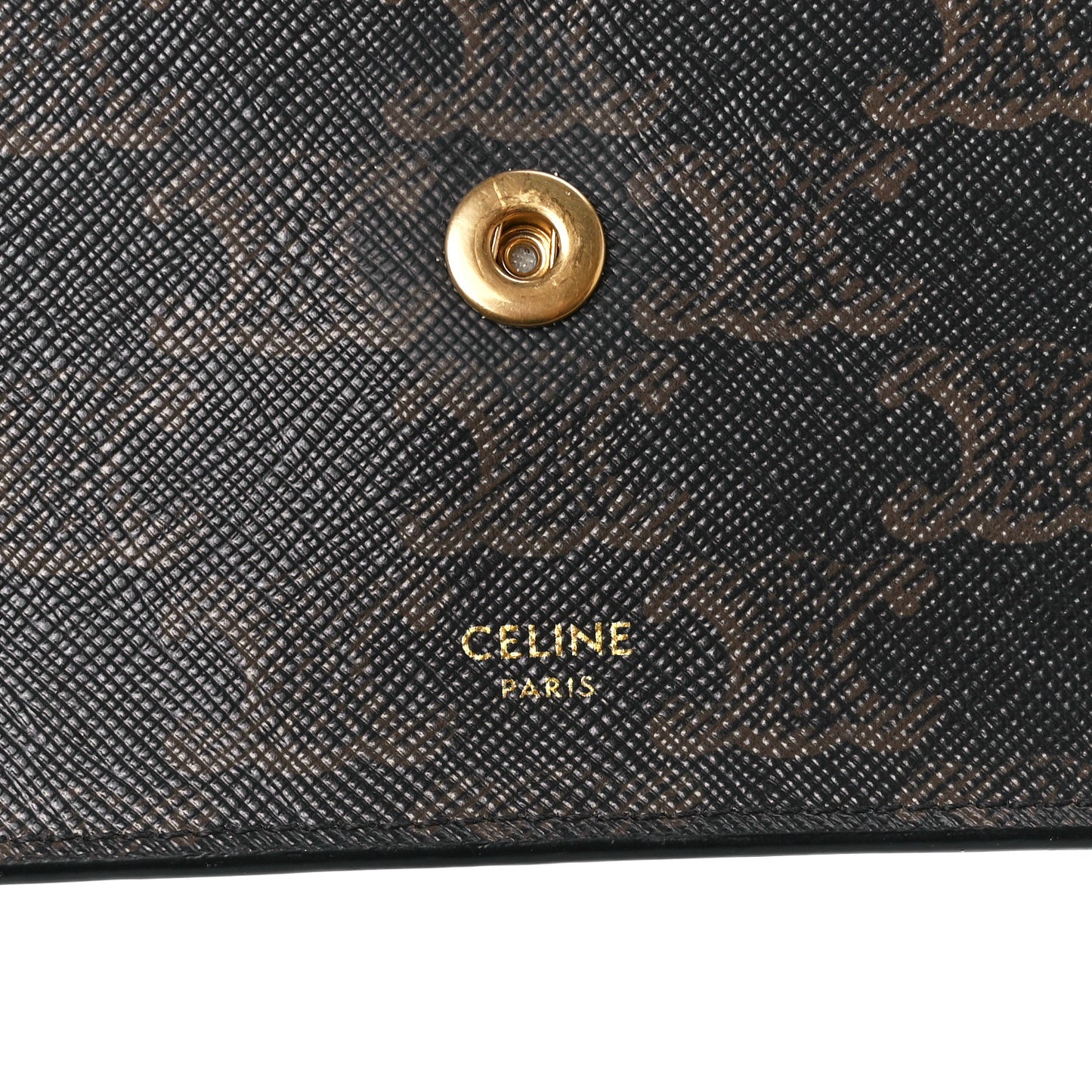 Triomphe Canvas Lambskin Wallet On Strap Tan
