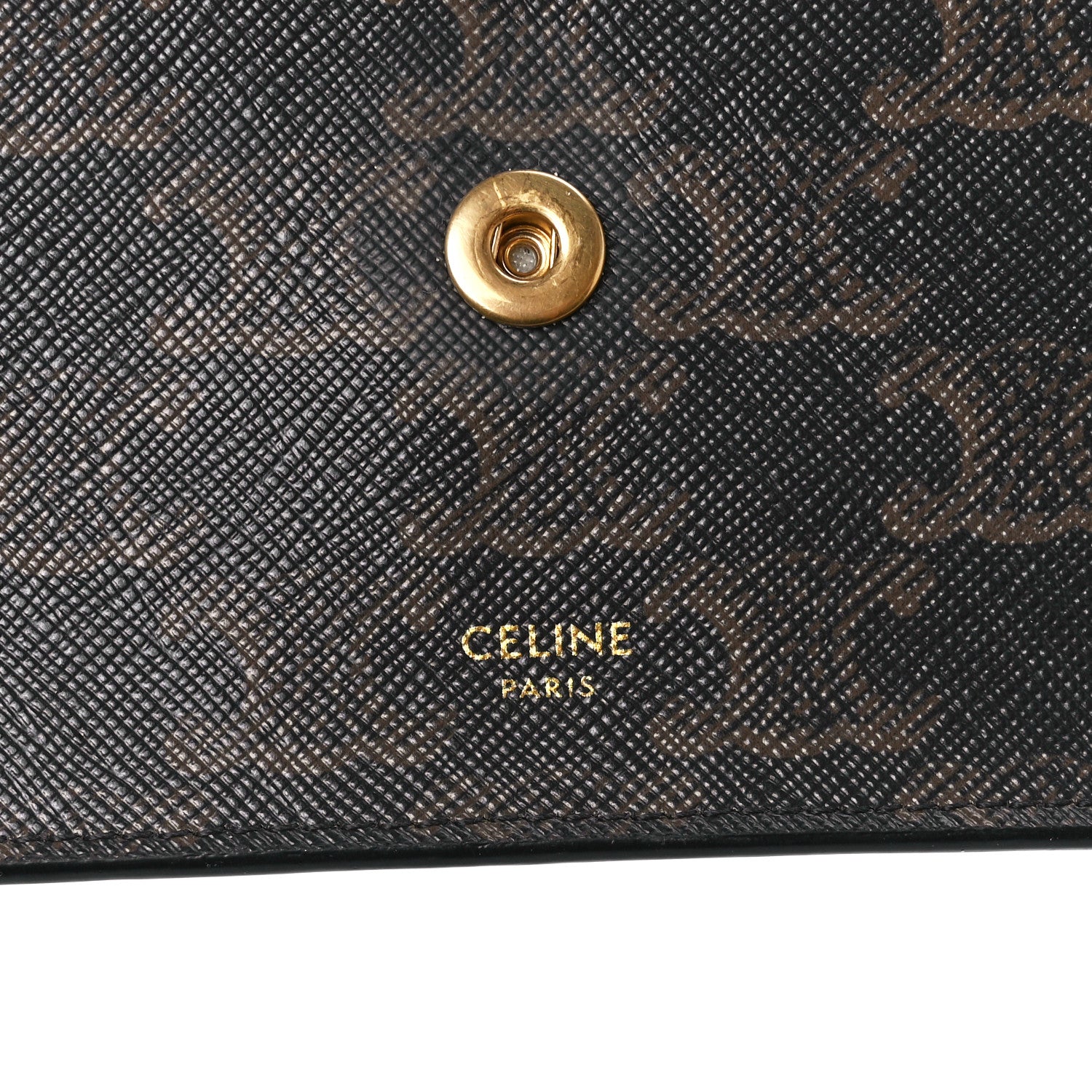 Celine Triomphe Canvas Lambskin Wallet On Strap Tan 8 of 12