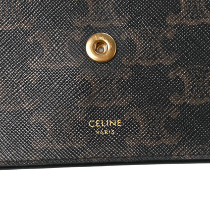 Celine Triomphe Canvas Lambskin Wallet On Strap Tan 8 of 12