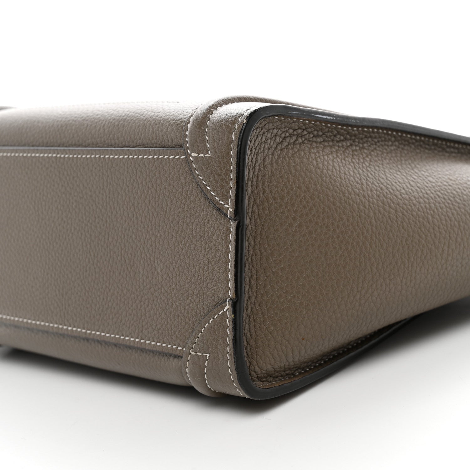Celine Drummed Calfskin Nano Luggage Souris 10 of 13