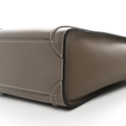 Celine Drummed Calfskin Nano Luggage Souris 10 of 13