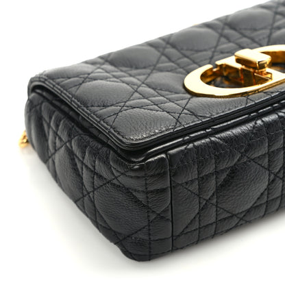Christian Dior Calfskin Cannage Small Caro Bag Black 10 of 14