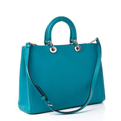 Christian Dior Smooth Calfskin Large Diorissimo Tote Turquoise 3 of 10