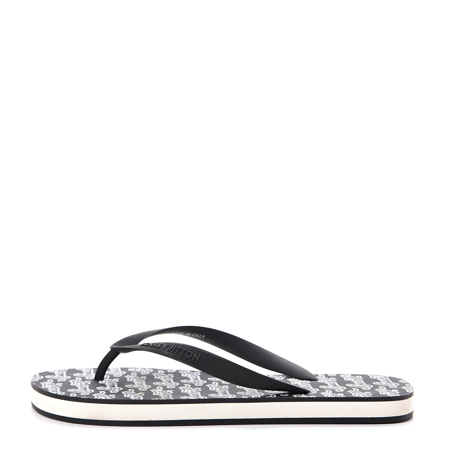Louis Vuitton Rubber Mens Molitor Thong Sandals 8 Black 1 of 7