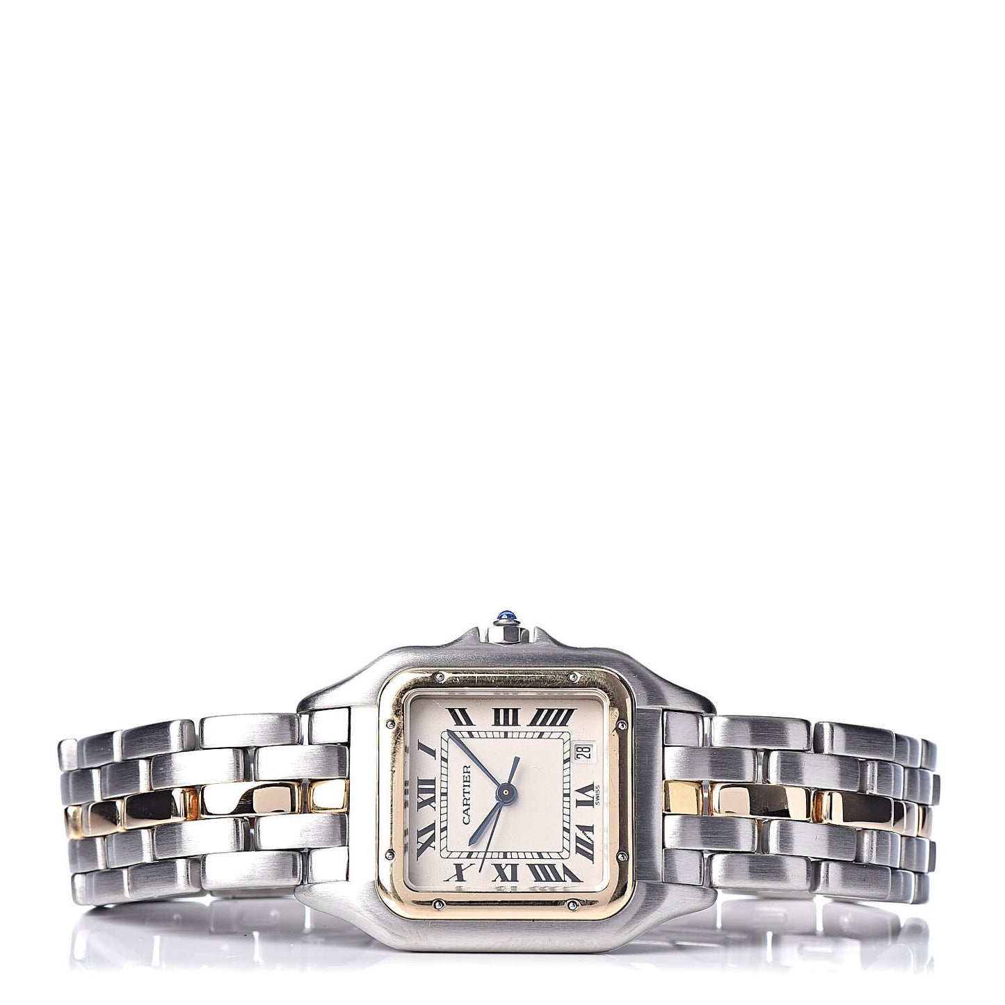 Stainless Steel 18K Yellow Gold 27mm Panthere Quartz Watch