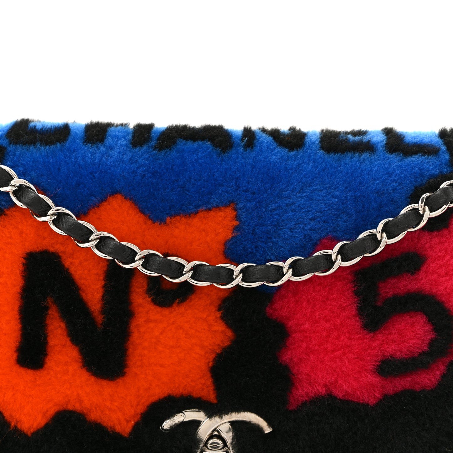 Shearling Lambskin Medium Chanel 100% Flap Black