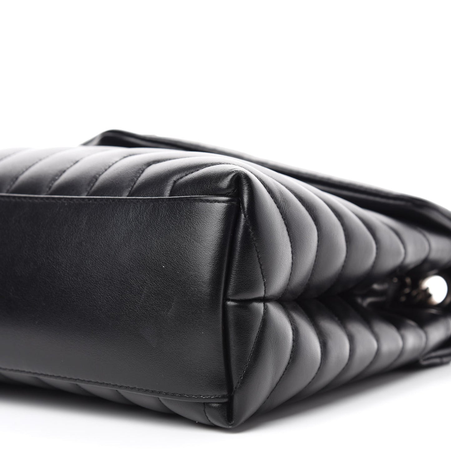 Calfskin Y Quilted Monogram Medium Loulou Chain Satchel Black
