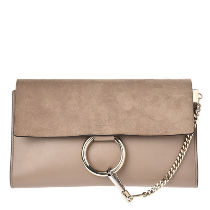 Chloe Suede Calfskin Faye Clutch Motty Grey 1 of 9