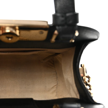 Chanel Grained Calfskin Stitched Mini Label Click Shopper Black 5 of 10