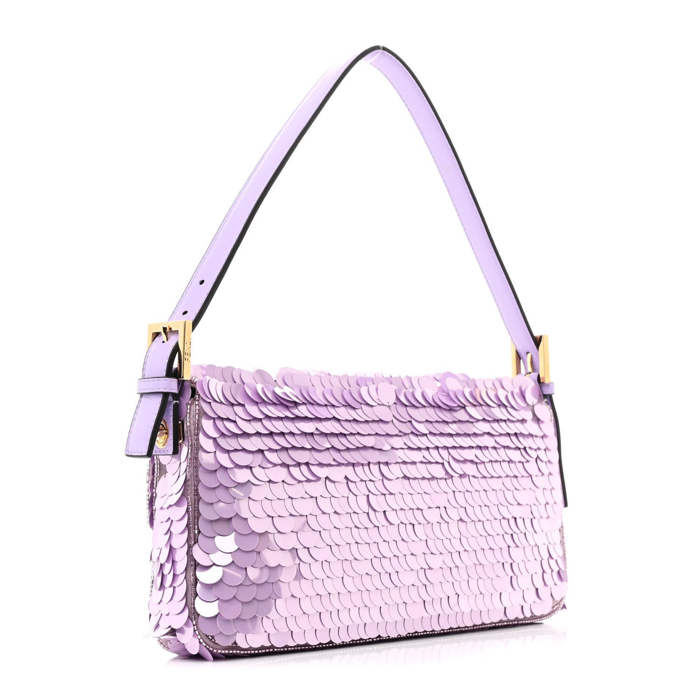 Satin Sequin Paillettes Shiny Nappa Baguette 1997 Lilla
