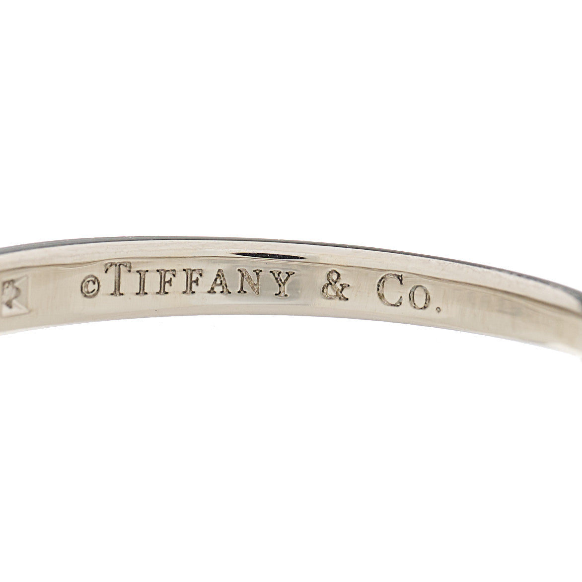 Tiffany Platinum Diamond Half Circle Wedding Band Ring 53 6.5 4 of 5