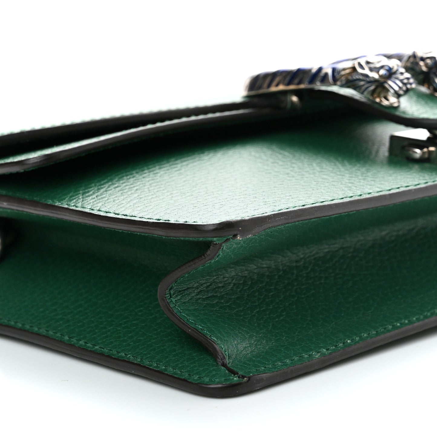 Dollar Calfskin Enamel Small Dionysus Shoulder Bag Emerald Electric Blue