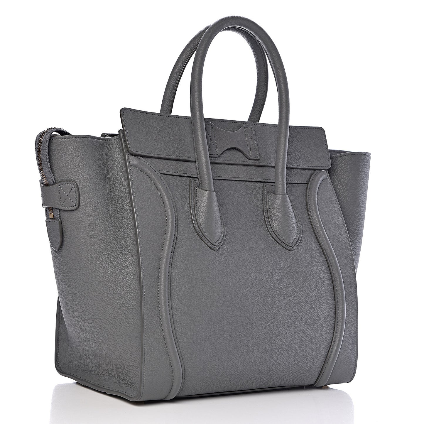 Drummed Calfskin Mini Luggage Kohl