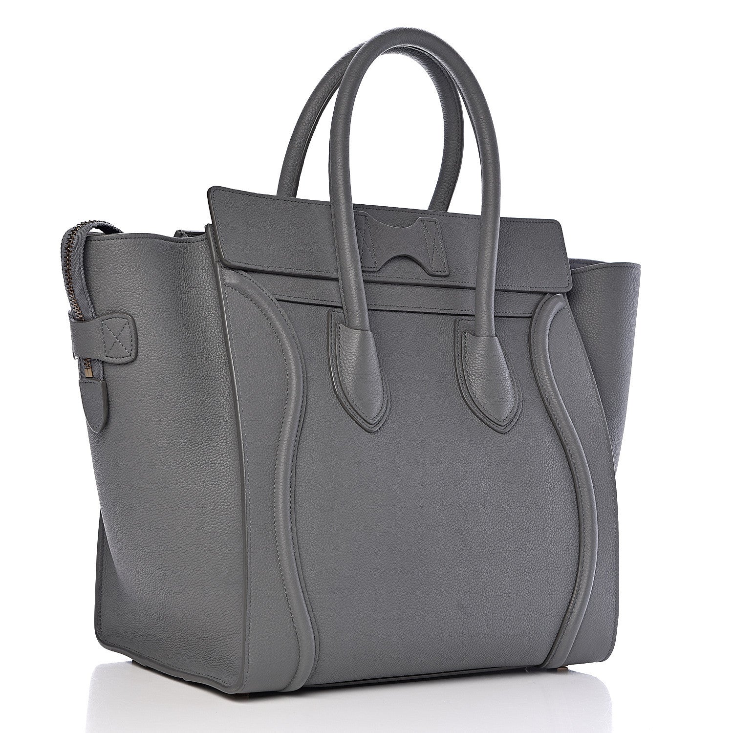Celine Drummed Calfskin Mini Luggage Kohl 3 of 11