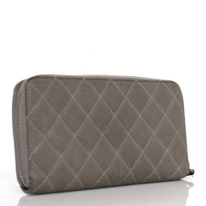 Chanel Caviar Quilted Large Gusset Zip Around Wallet Grey 3 of 15