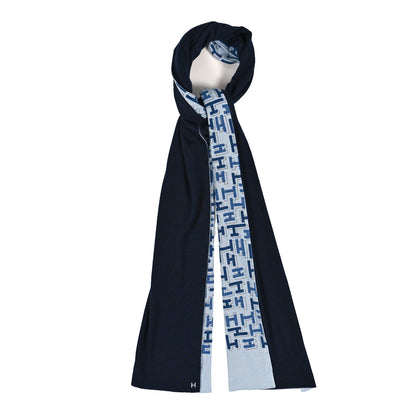 Hermes Cashmere Silk Dedale Muffler Bleu Glacier Bleu 1 of 3
