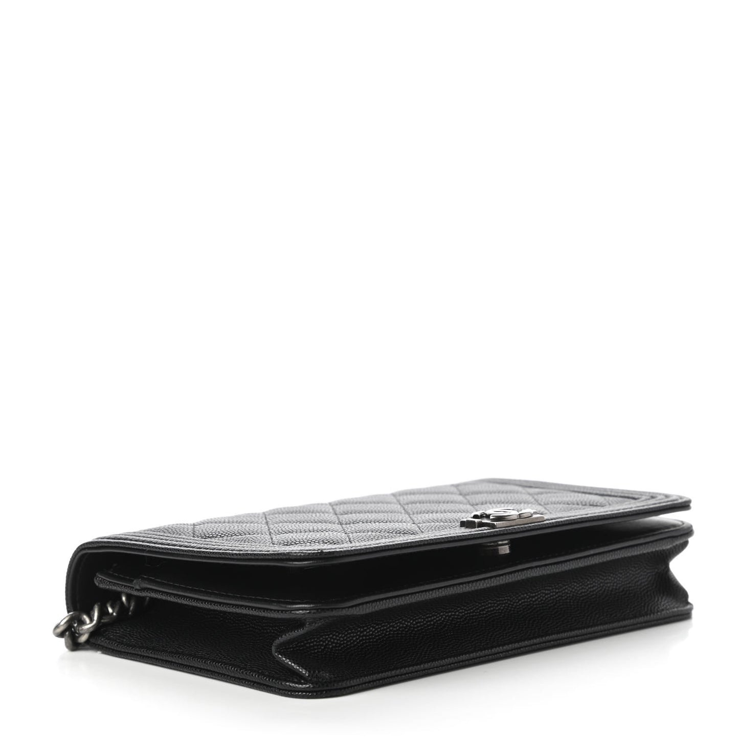 Caviar Quilted Boy Wallet On Chain WOC Black