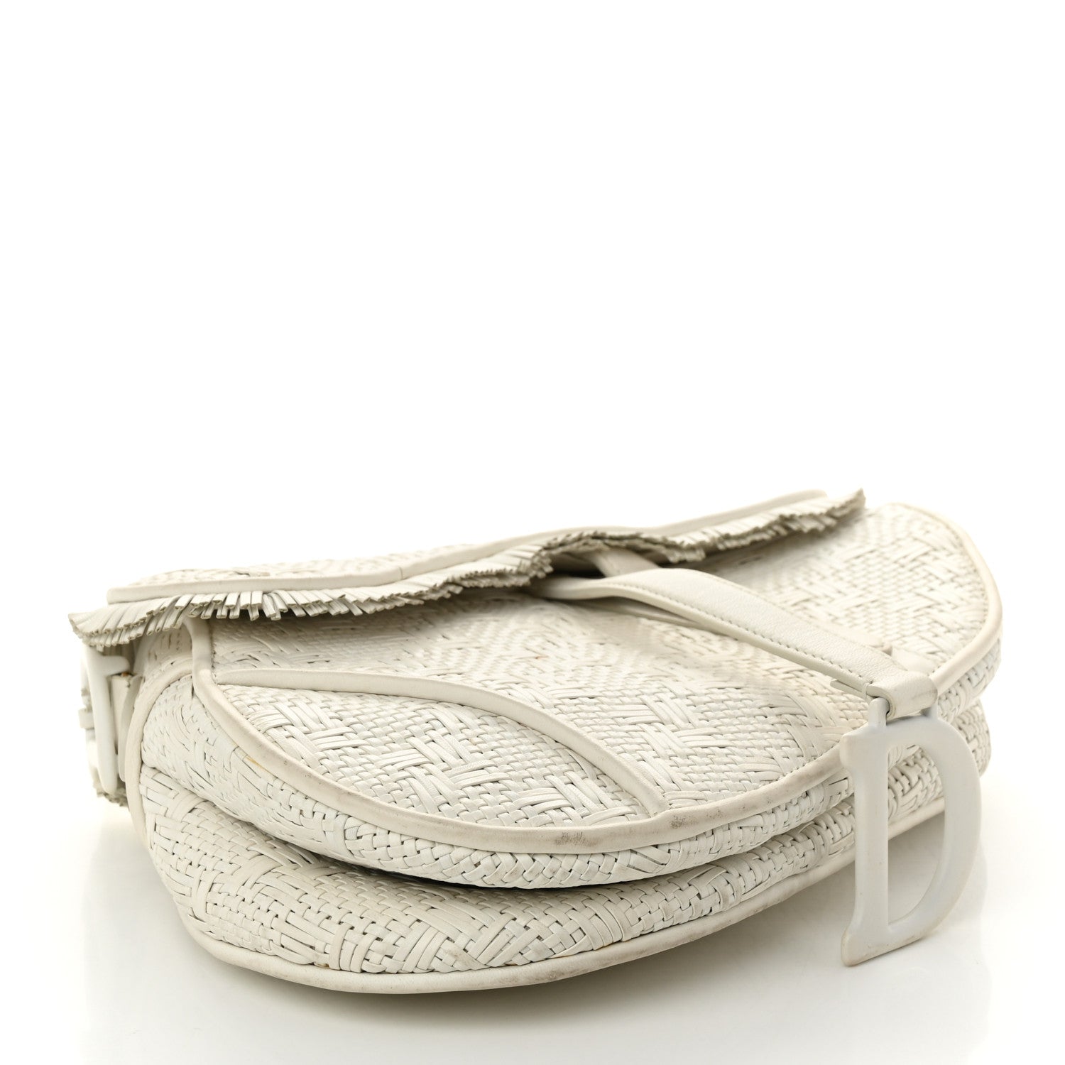 Christian Dior Ultra Matte Woven Saddle Bag White 4 of 11