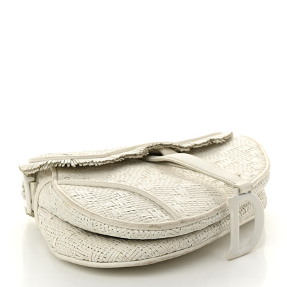 Christian Dior Ultra Matte Woven Saddle Bag White 4 of 11
