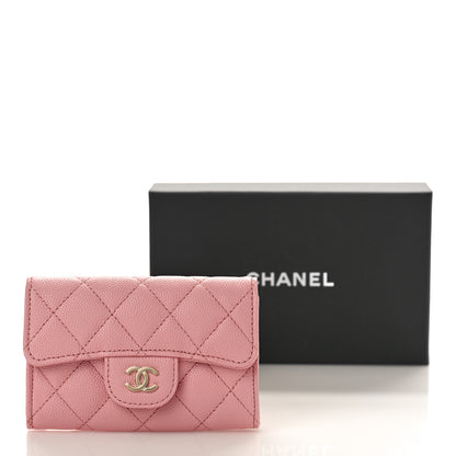 Chanel Caviar Quilted Flap Card Holder Wallet Light Pink 10 of 10