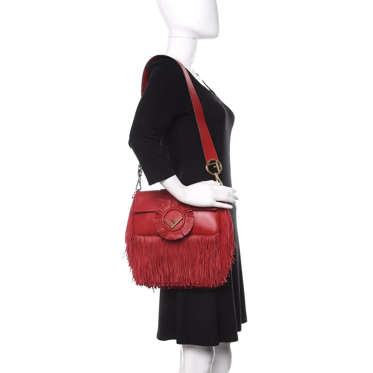 Fendi Nappa F is Fendi Fringe Baguette Fragola 2 of 11