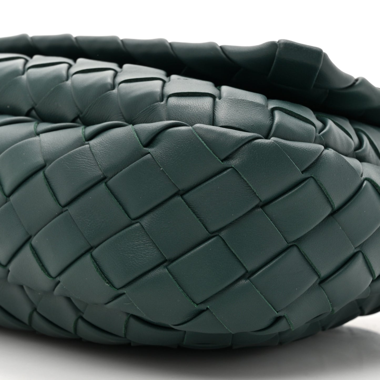 Nappa Intrecciato Small Cobble Messenger Bag Emerald Green