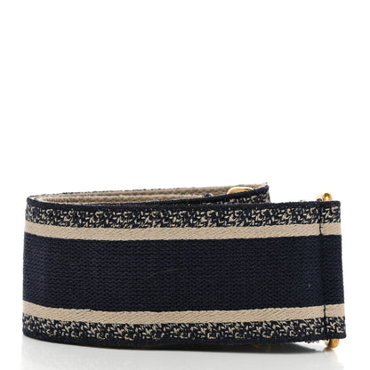 Christian Dior Canvas Embroidered Shoulder Strap Blue 2 of 7