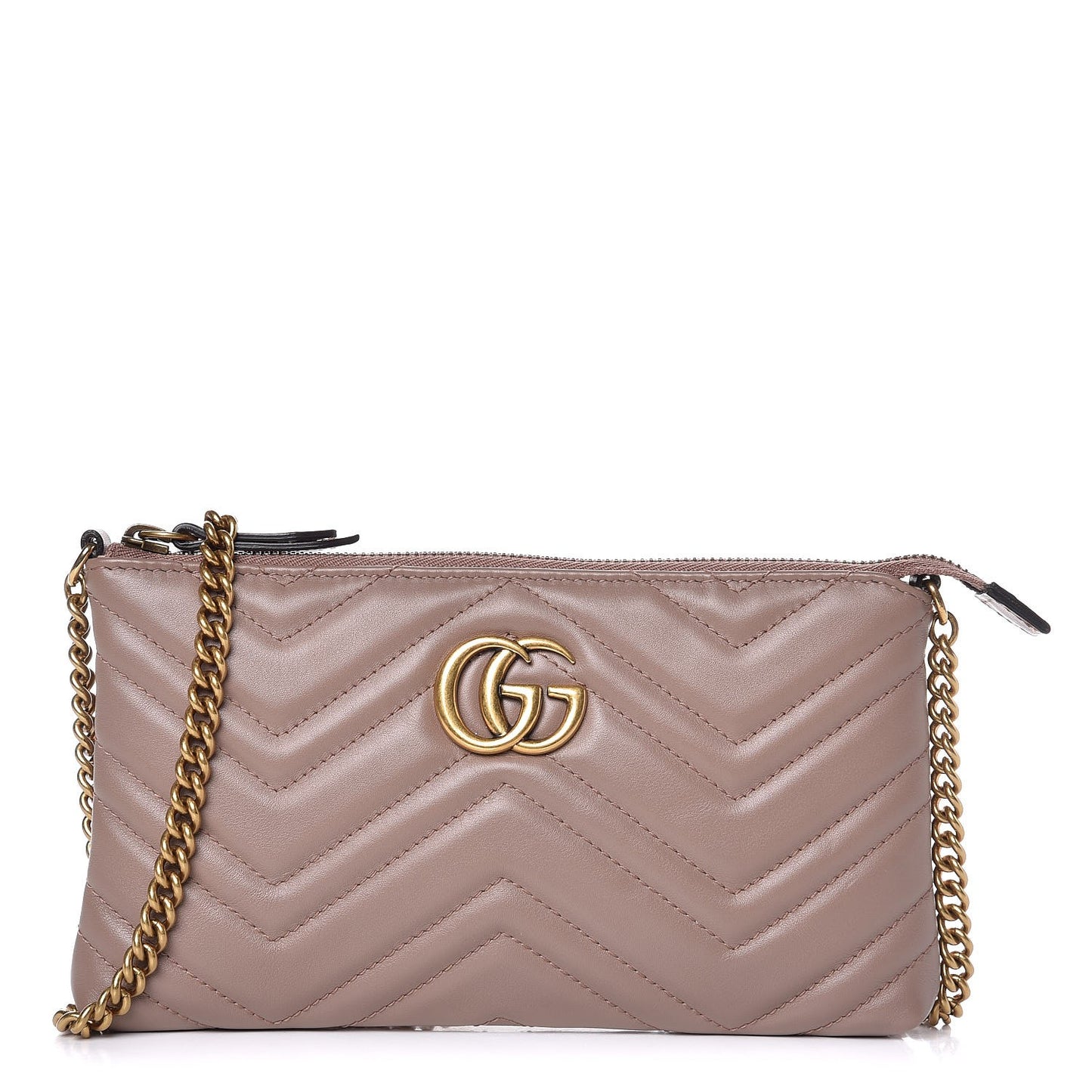 Calfskin Matelasse Mini GG Marmont Chain Bag Porcelain Rose