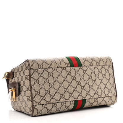 Gucci GG Supreme Monogram Web Medium Ophidia Top Handle Bag Beige Ebony 4 of 12
