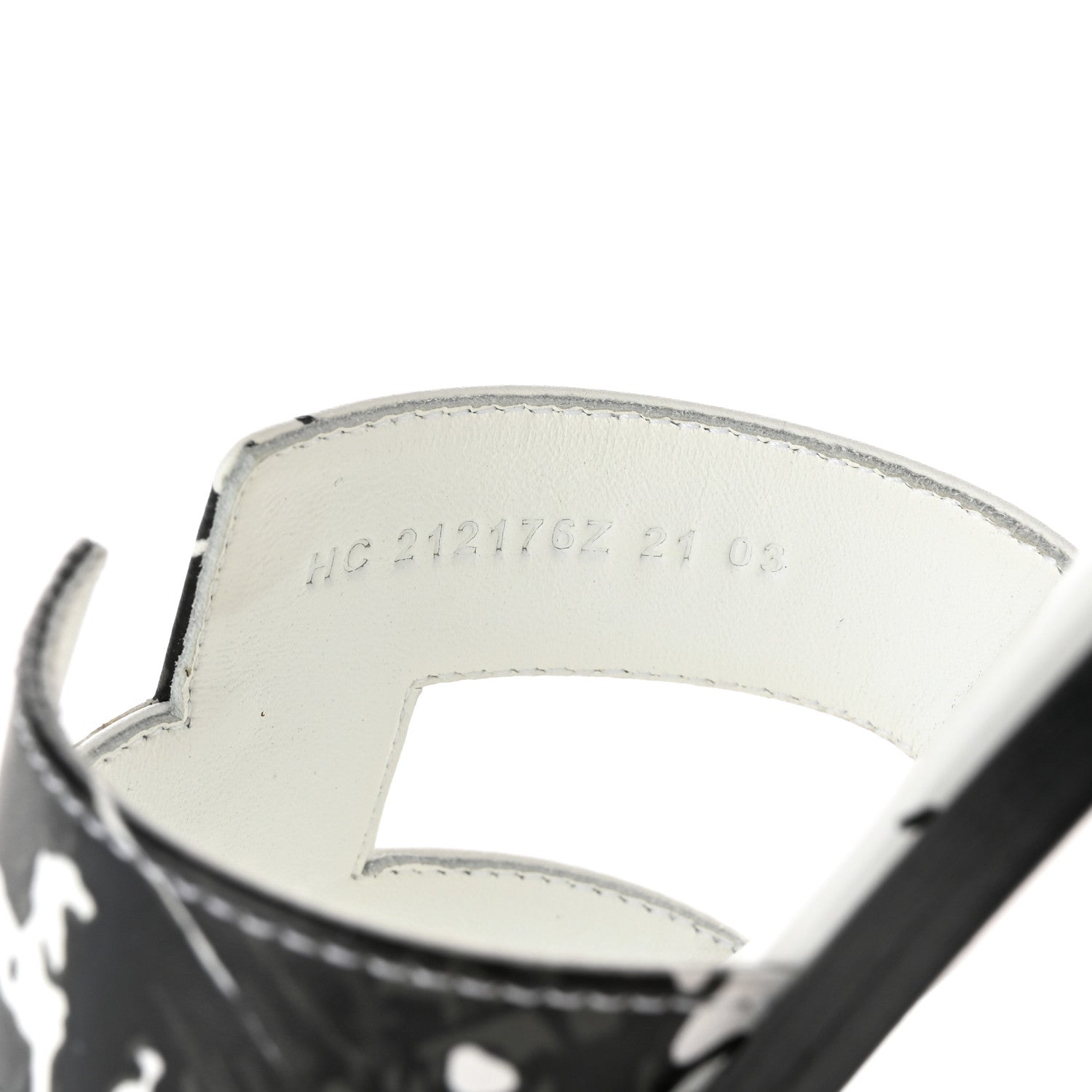 Hermes Calfskin Peinture Fraiche Oran Sandals 41 White Black 8 of 11