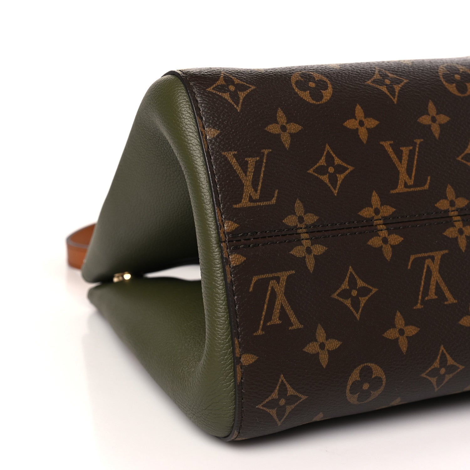Louis Vuitton Calfskin Monogram Fold Tote PM Cream Khaki Black 7 of 8
