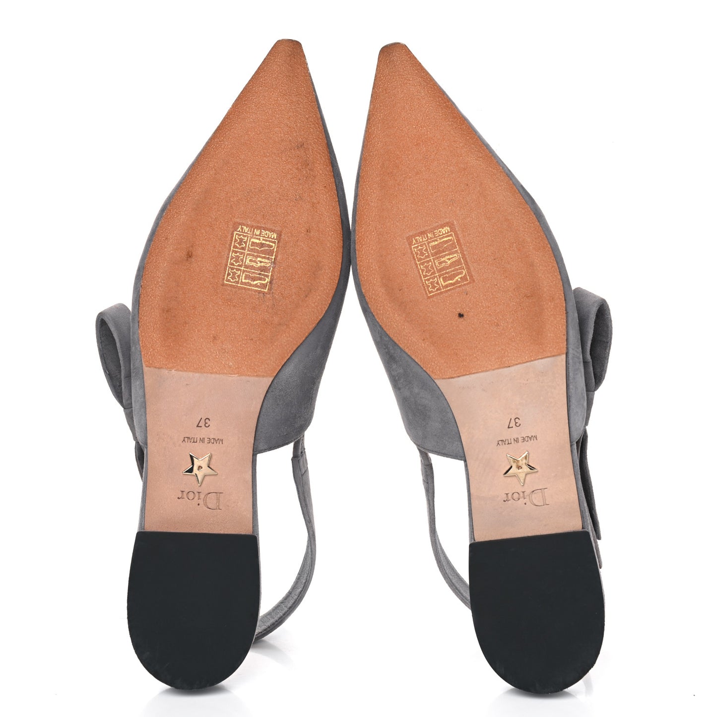 Suede Sweet D Sling-Back Ballet Flats 37 Grey