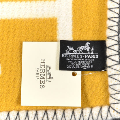 Hermes Wool Cashmere Avalon III Blanket Gris Soleil 3 of 3