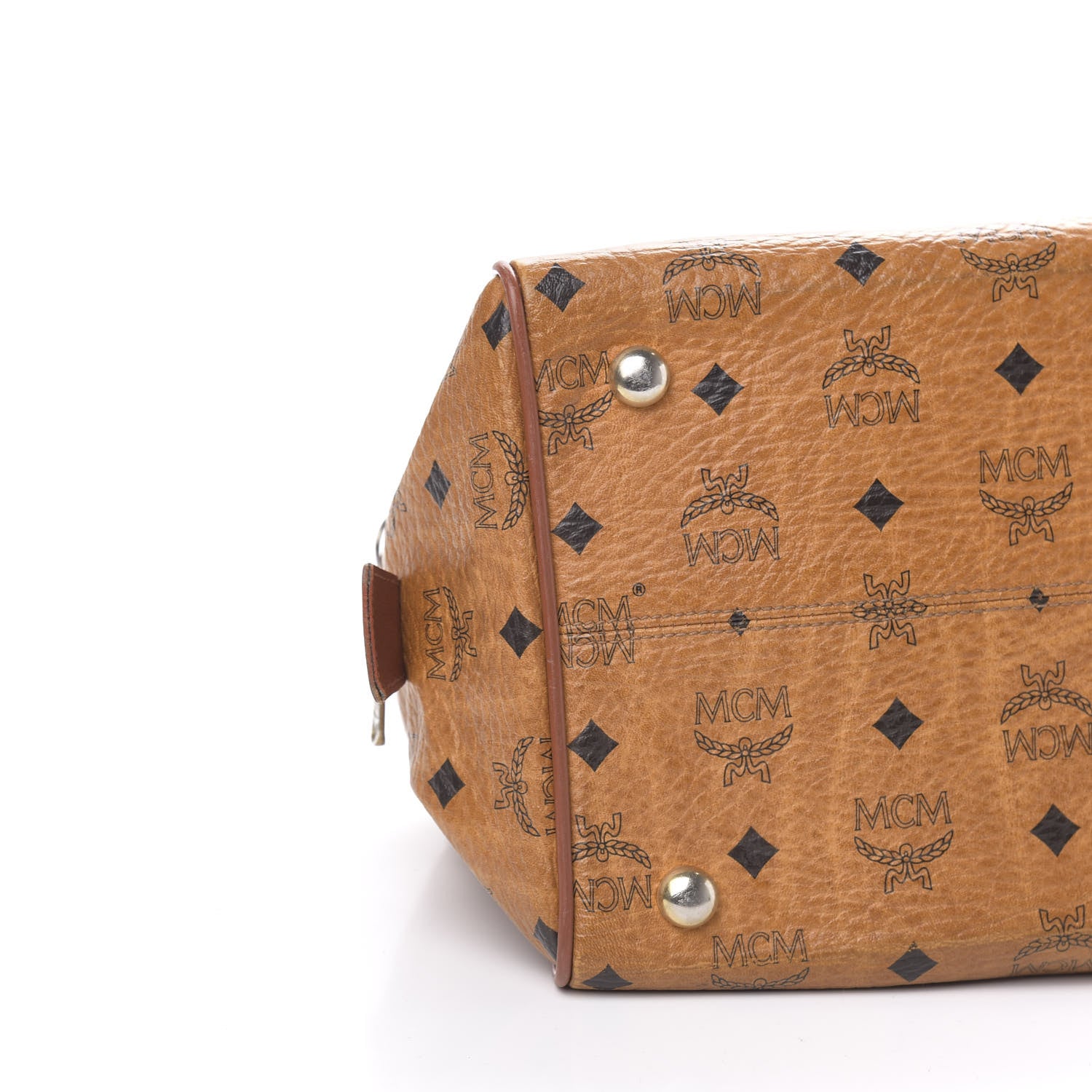 MCM Visetos Essential Boston Bag Cognac 9 of 12