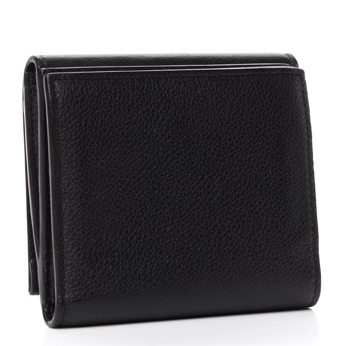 Calfskin LockMe II Compact Wallet Black