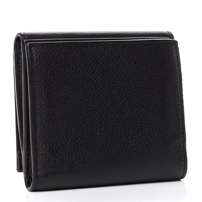 Louis Vuitton Calfskin LockMe II Compact Wallet Black 3 of 8