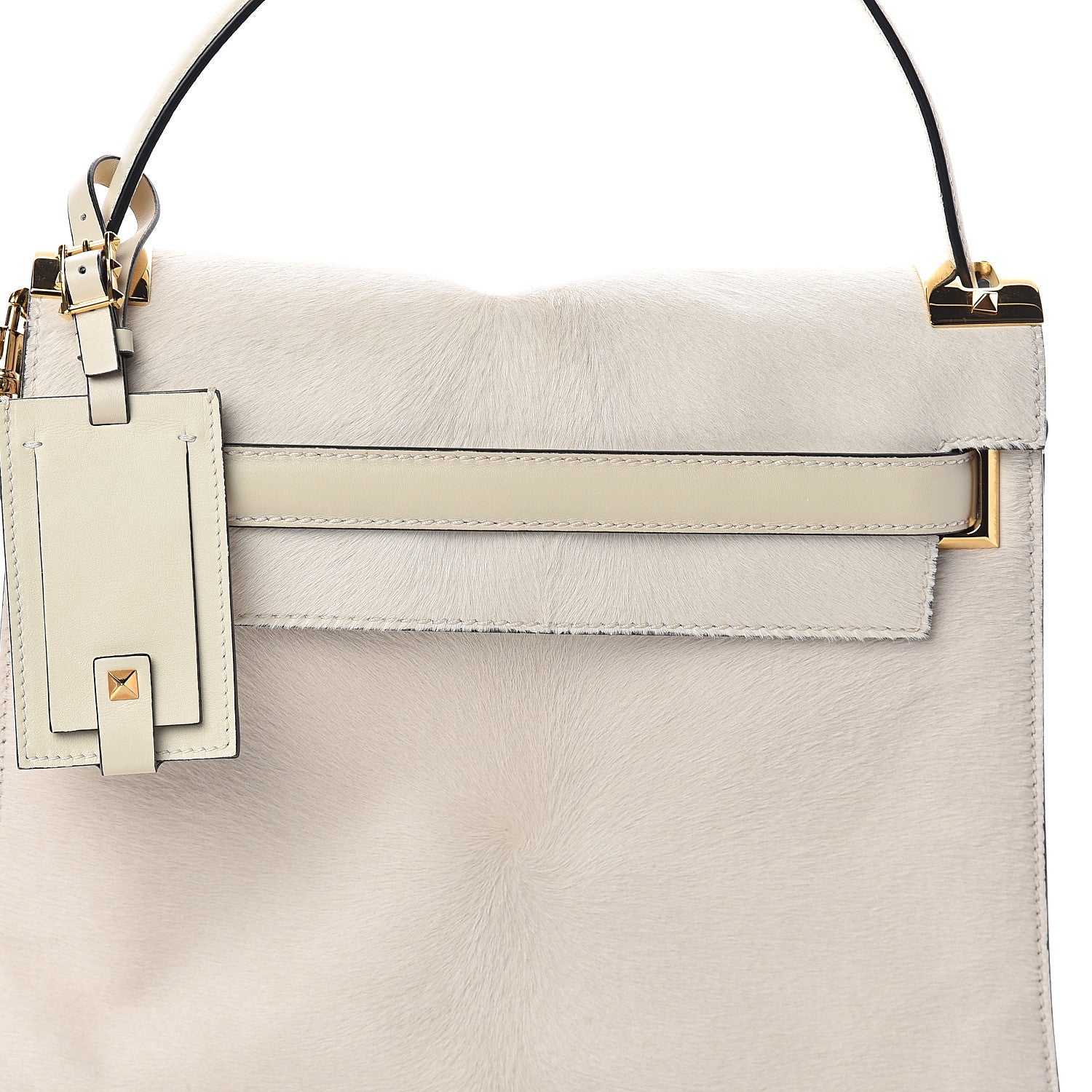 Valentino Garavani Calf Hair My Rockstud Frame Bag Light Ivory 6 of 8
