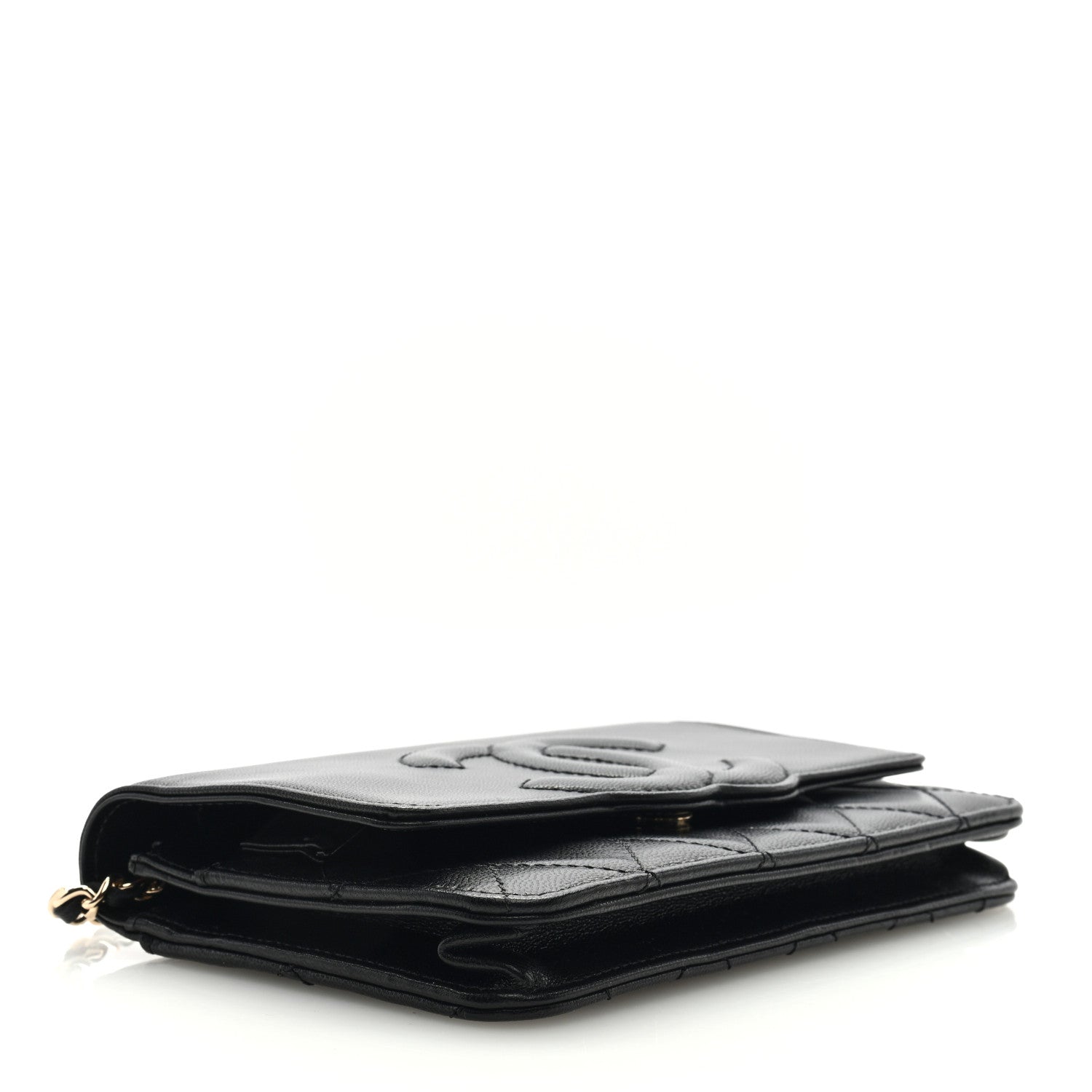 Chanel Goatskin Quilted Timeless CC Wallet On Chain WOC Black 4 of 9
