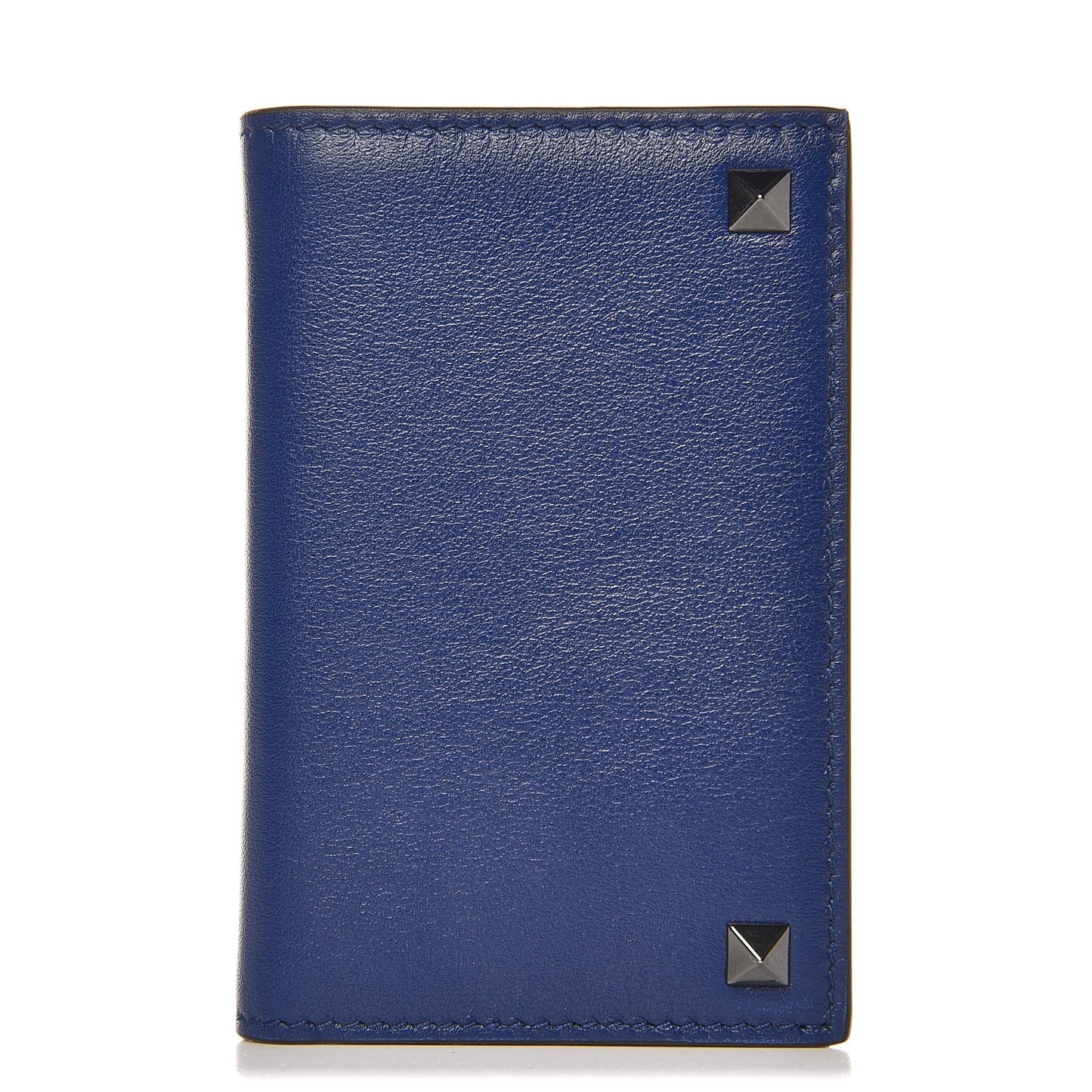 Vitello Rockstud Bi-Fold Wallet Blue