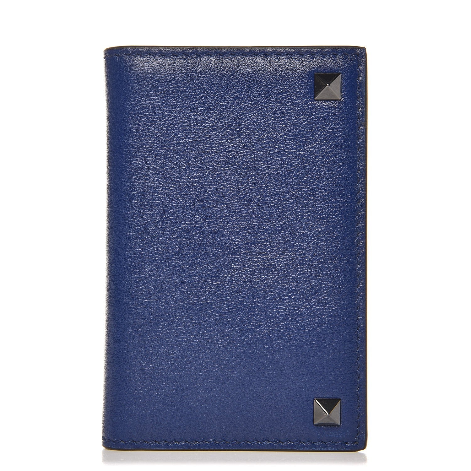 Valentino Garavani Vitello Rockstud Bi-Fold Wallet Blue 1 of 9