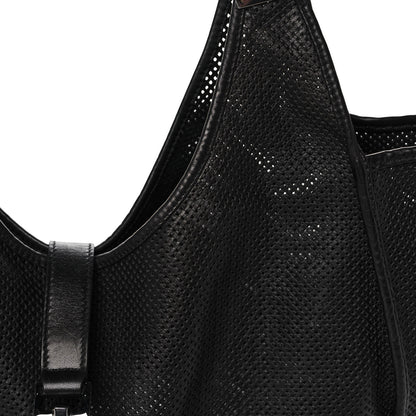Gucci Perforated Calfskin Jackie O Hobo Black 10 of 14