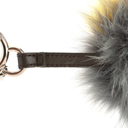 Fendi Fox Fur S ABCharm Bag Charm Grey Yellow 4 of 4
