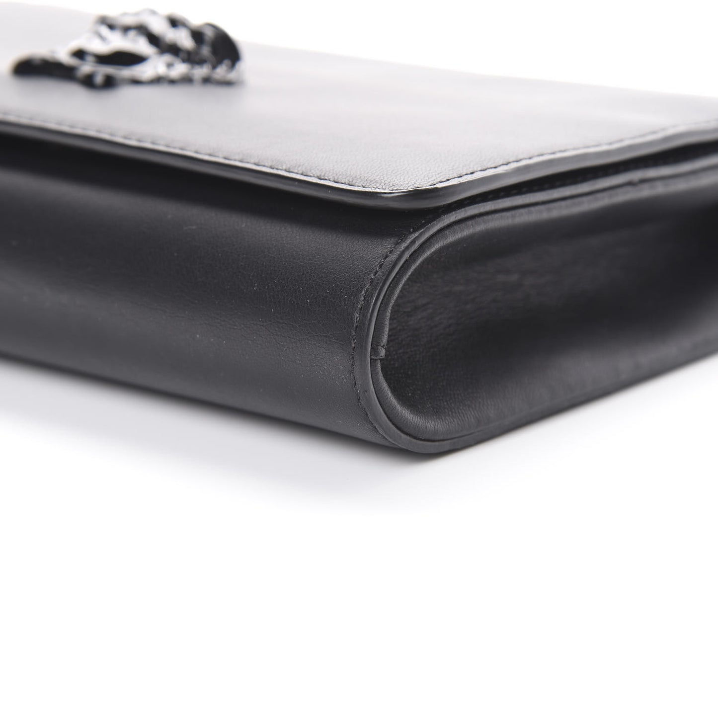Vitello Palazzo Medusa Evening Clutch Bag Black