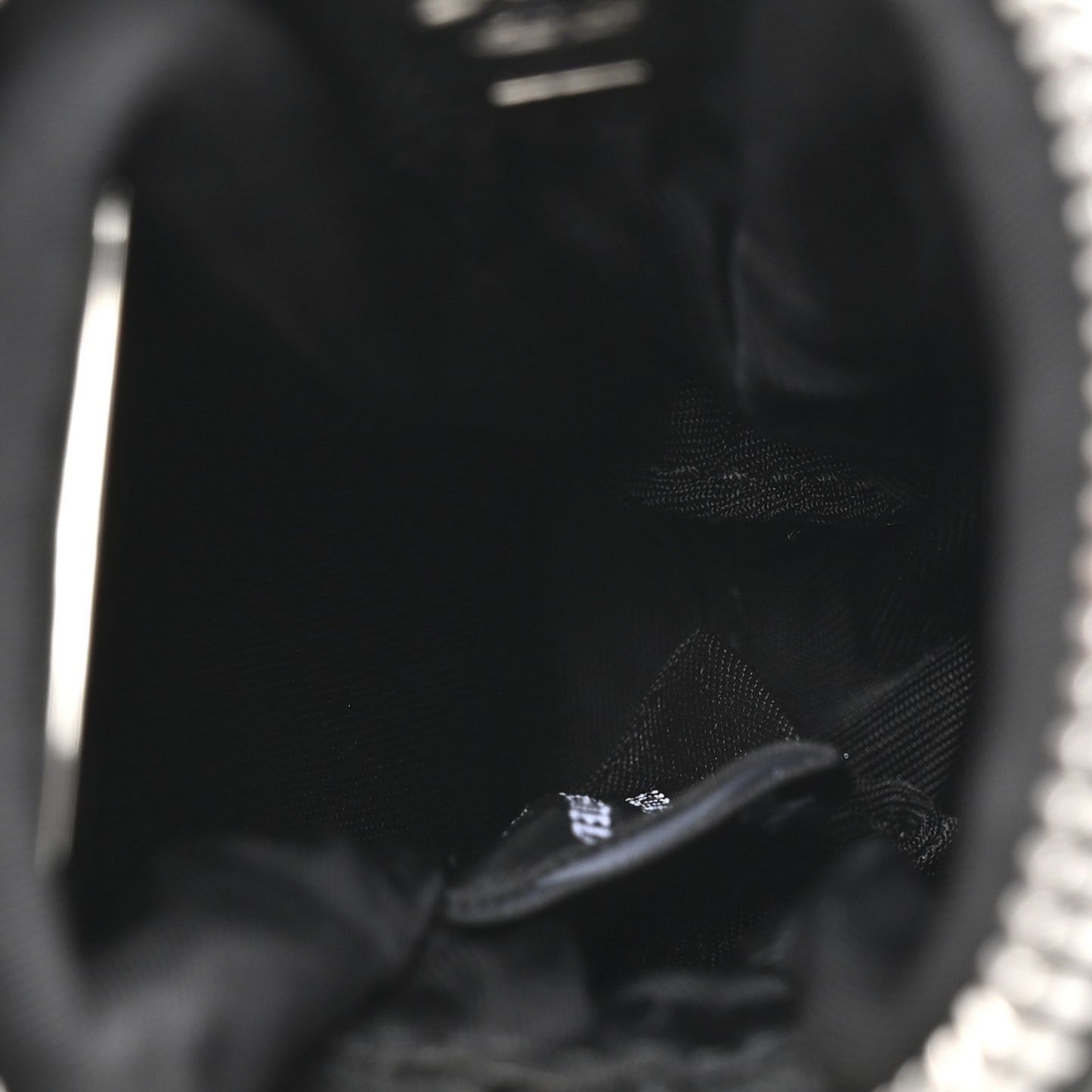 Re-Nylon Pocket Triangle Padded Mini Key Chain Pouch Black