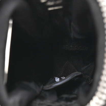 Prada Re-Nylon Pocket Triangle Padded Mini Key Chain Pouch Black 5 of 6